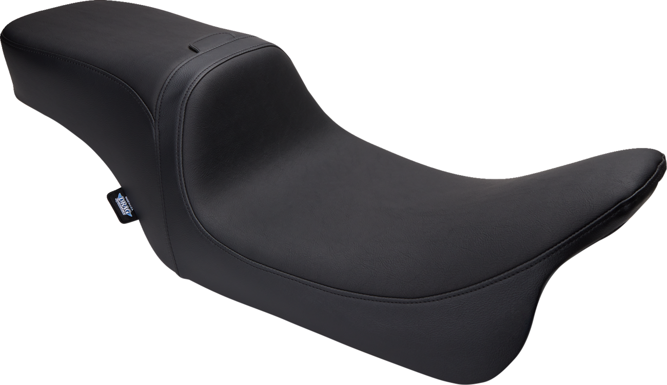 DRAG SPECIALTIES Predator 2-Up Seat with smooth vinyl cover, fits FLH/FLTR motorcycles from 2008-2024, part #0801-1499.