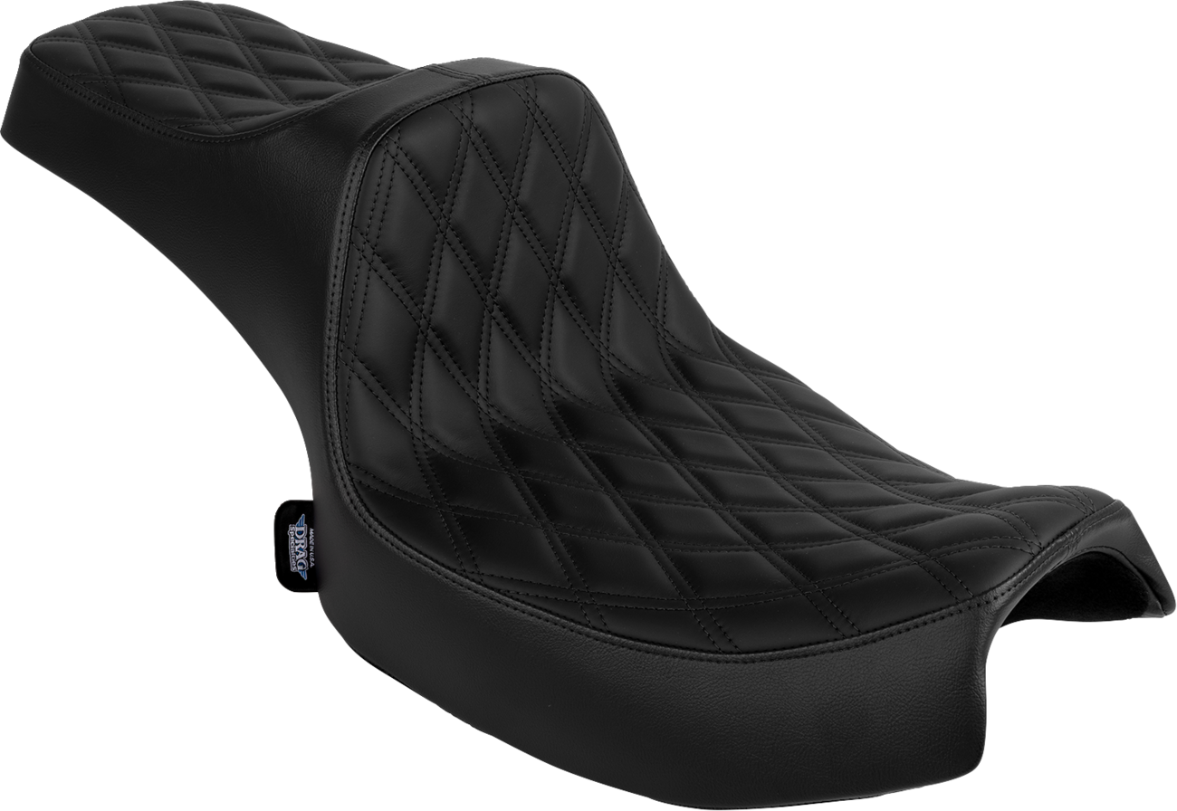 Drag Specialties Predator III 2-up seat for Chieftain 2025 and Challenger 2020-25, vinyl and solar leather with double diamond pattern.