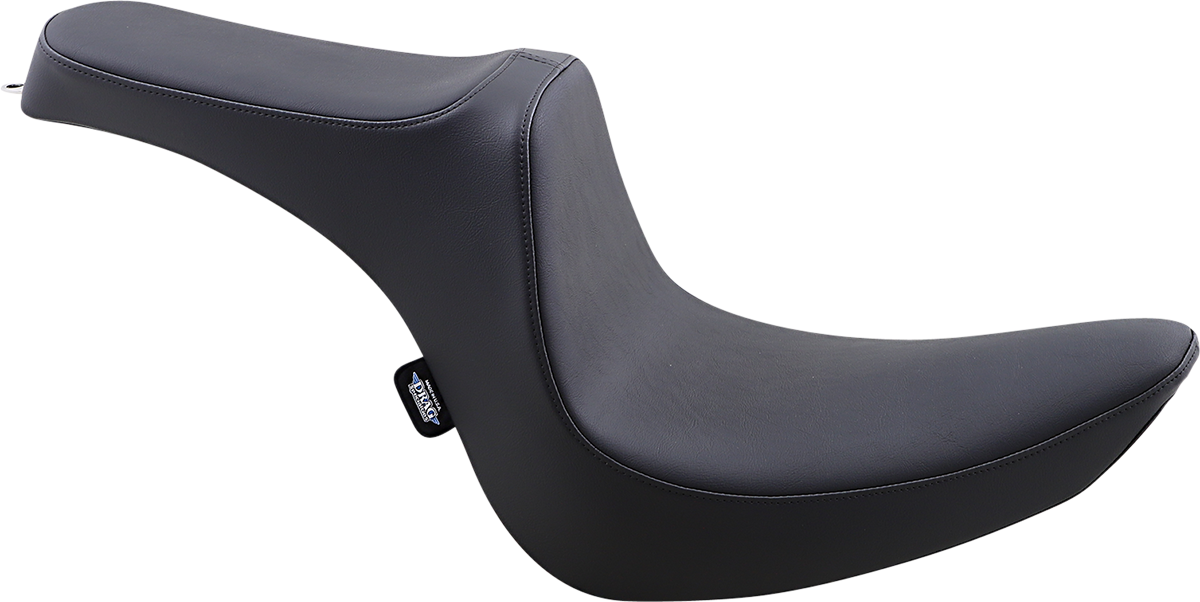 Black vinyl Drag Specialties Predator III 2-up seat designed for Harley Softail models from 2006 to 2017.