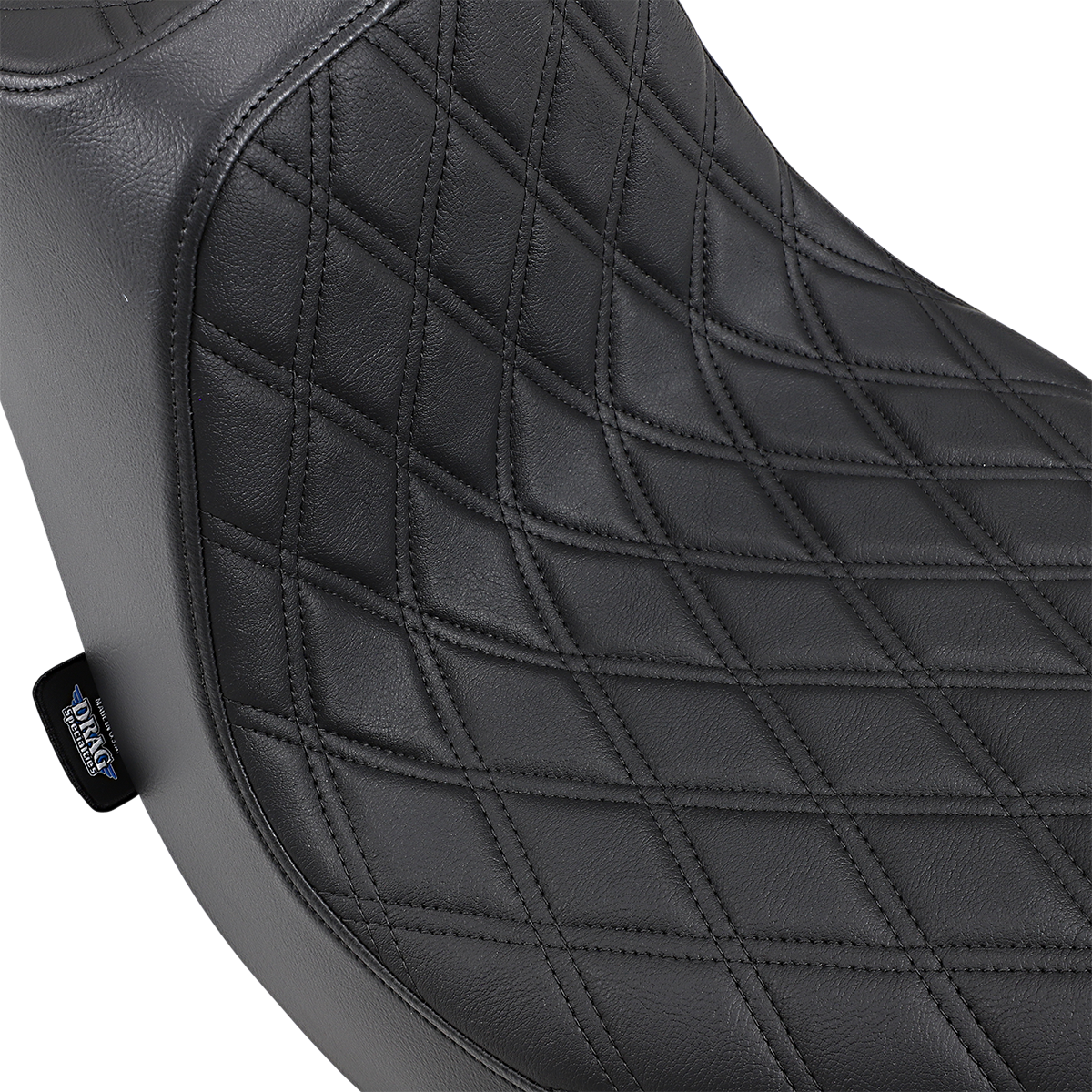 Drag Specialties Predator III Double Diamond Seat with black stitching for FLFB/S motorcycles, part number 0802-1188.