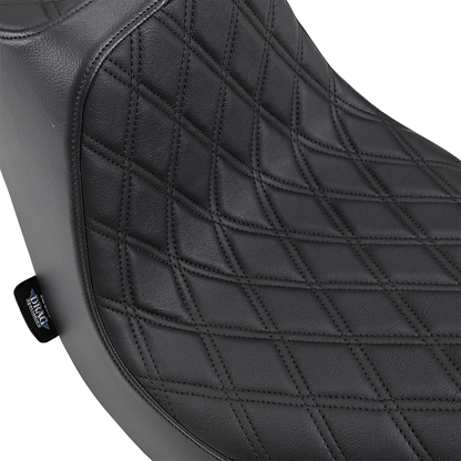Drag Specialties Predator III Double Diamond Seat with black stitching for FLFB/S motorcycles, part number 0802-1188.
