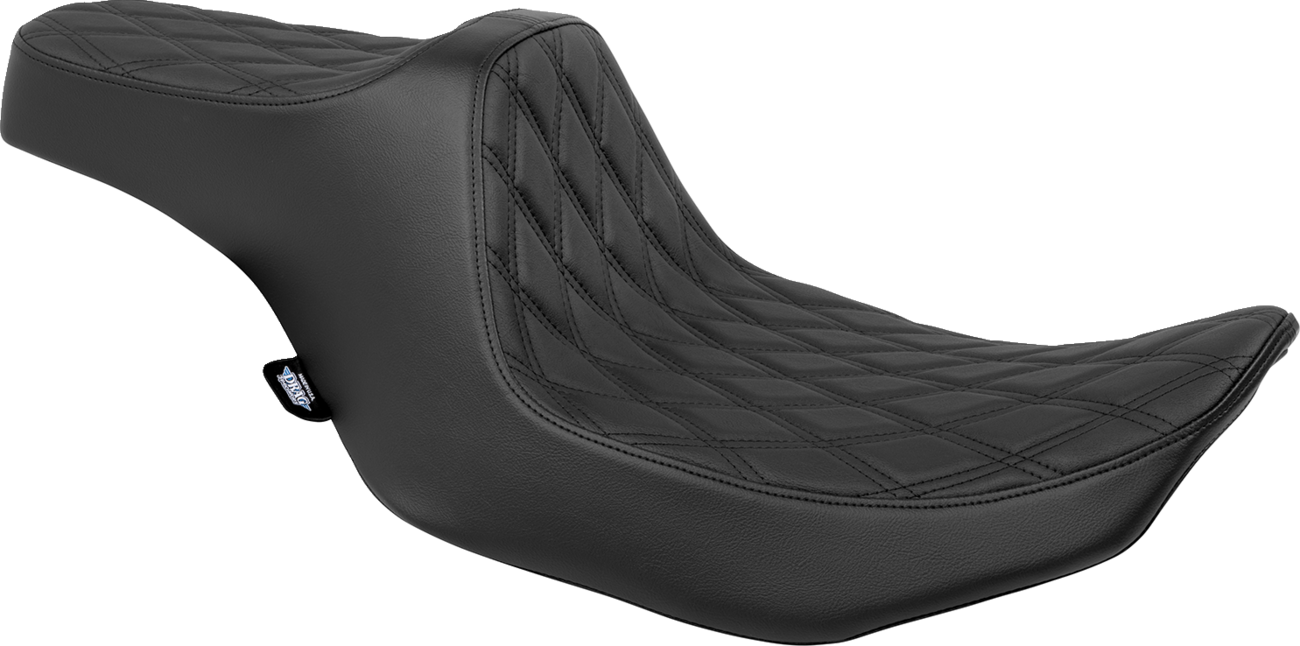 Drag Specialties Predator III Seat in double diamond black for FLT/FLH 2023-2024, featuring sleek motorcycle seat design