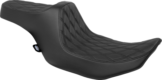 Drag Specialties Predator III Seat in double diamond black for FLT/FLH 2023-2024, featuring sleek motorcycle seat design