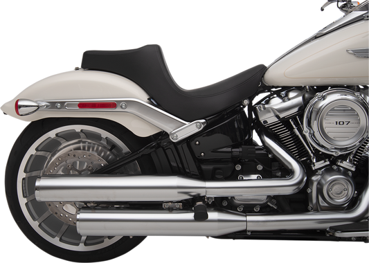 Drag Specialties Predator III seat for Harley FXBR/S 2018-2022 in black with smooth finish, designed for Harley-Davidson motorcycle.