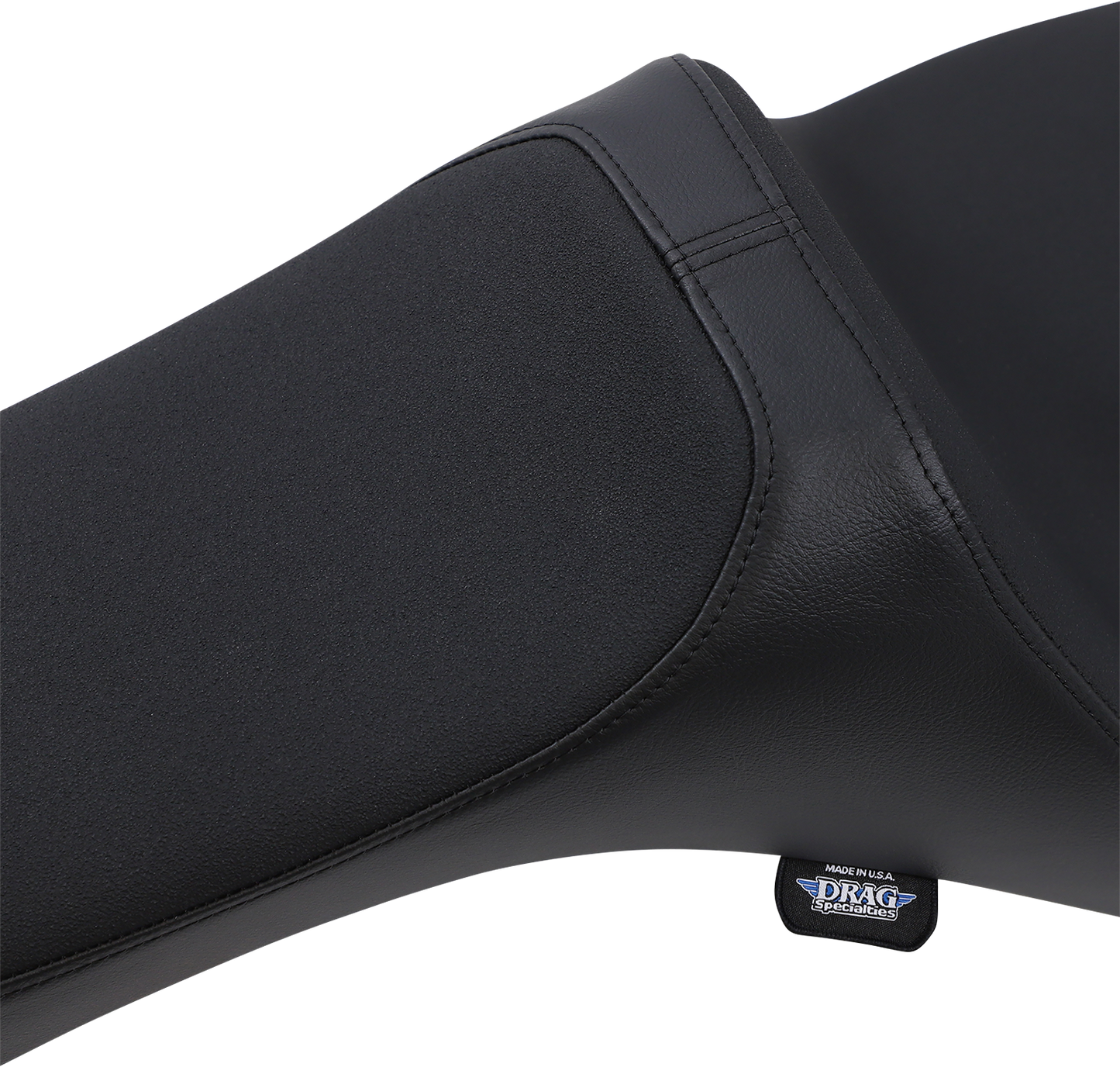 Black Drag Specialties Predator III Slip Stop Seat for Harley-Davidson FL/FX 2018-2023, showing the seat’s sleek design and material.
