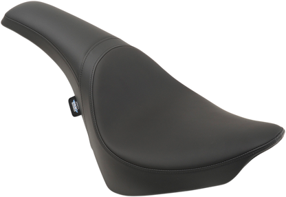 Drag Specialties Predator Seat for FL/FX 2018-2022 with solar leather finish, featuring contoured design and durable construction.