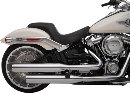 Drag Specialties Predator Seat for Harley FL/FX 2018-2025 with smooth vinyl finish, showcasing the seat's sleek, contoured design.