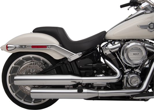 Drag Specialties Predator Seat for Harley FL/FX 2018-2025 with smooth vinyl finish, showcasing the seat's sleek, contoured design.