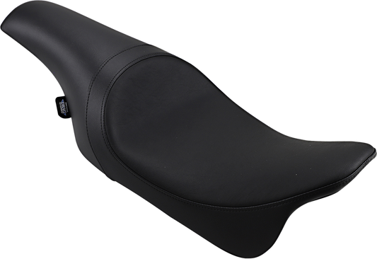 Drag Specialties Predator Seat for Harley FL 2008-2023, smooth leather seat with sleek design for comfortable riding.