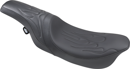 Drag Specialties Predator Seat with flame stitching for Harley FLHR/FLHX 1997-2007, motorcycle seat with custom design