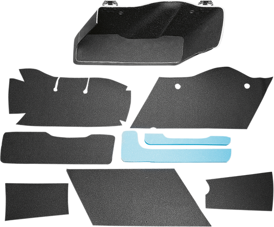 Black saddlebag lining kit for Harley FL from Drag Specialties Seats, compatible with 1993-2013 models.