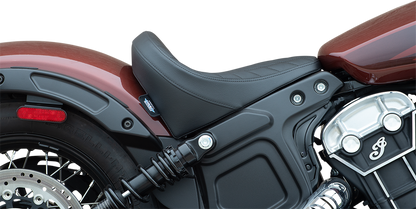 Drag Specialties Seats solo seat with diamond black vinyl for motorcycles, featuring a sleek, durable design.