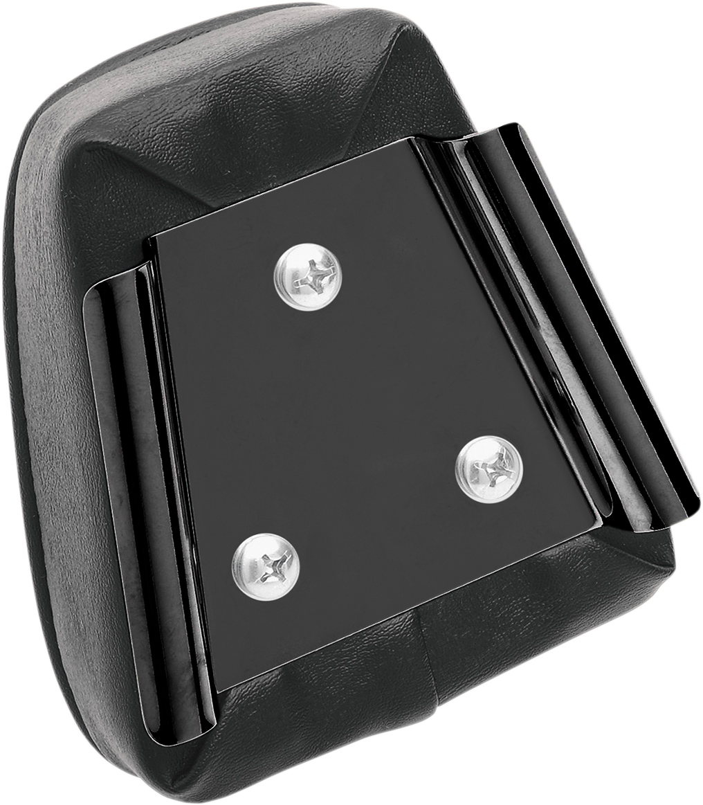 Drag Specialties seats tapered backrest pad with smooth finish, designed for motorcycle comfort and style.