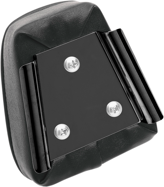 Drag Specialties seats tapered backrest pad with smooth finish, designed for motorcycle comfort and style.