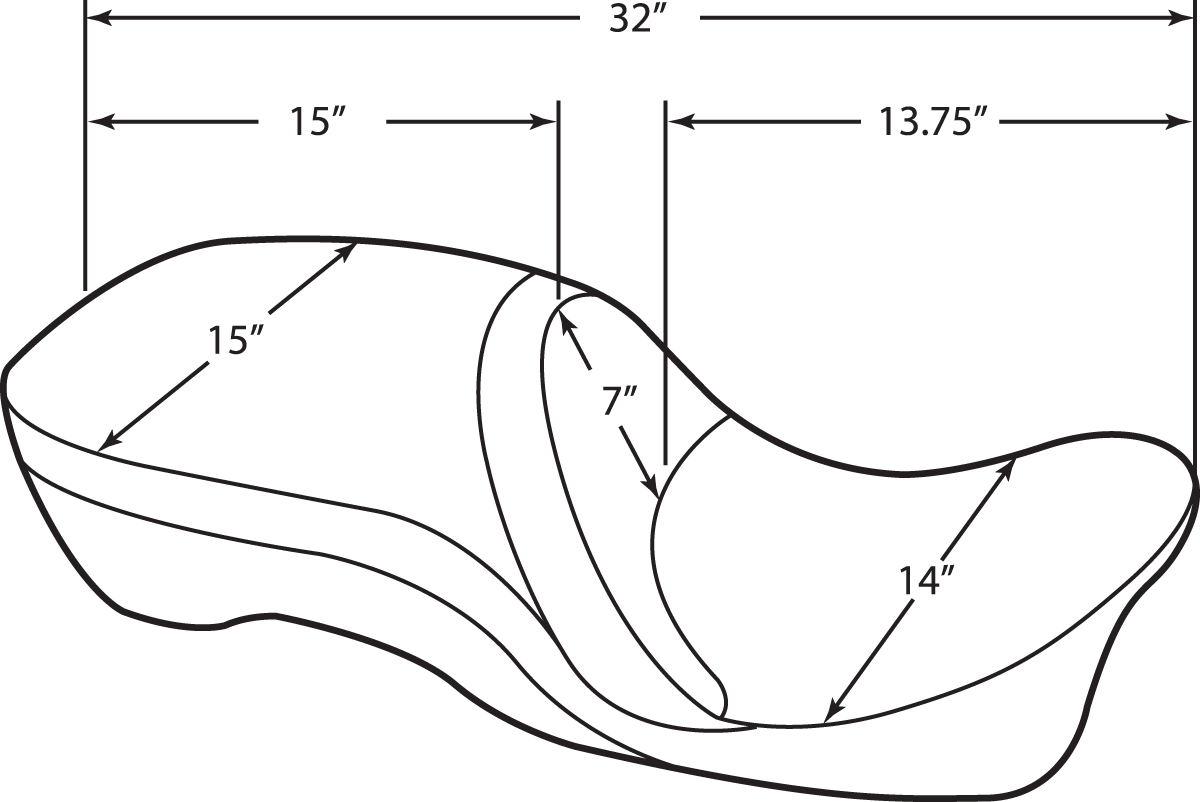 Drag Specialties Touring Seat Double Diamond Forward for Harley FL 2009-2023, showing the black cushioned seat with diamond stitching.