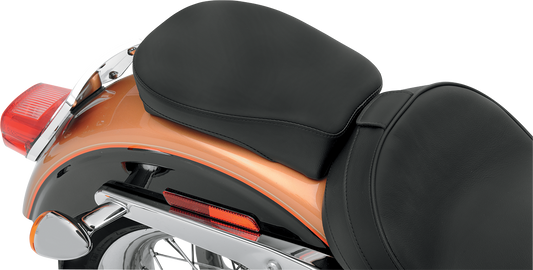 Wide Pillion Seat for FXD motorcycles by Drag Specialties Seats, smooth surface, compatible with 2006-2017 FXD models.