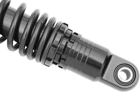 Drag Specialties shocks for motorcycles, 11-inch black ride-height adjustable shocks, premium quality from Drag Specialties brand.