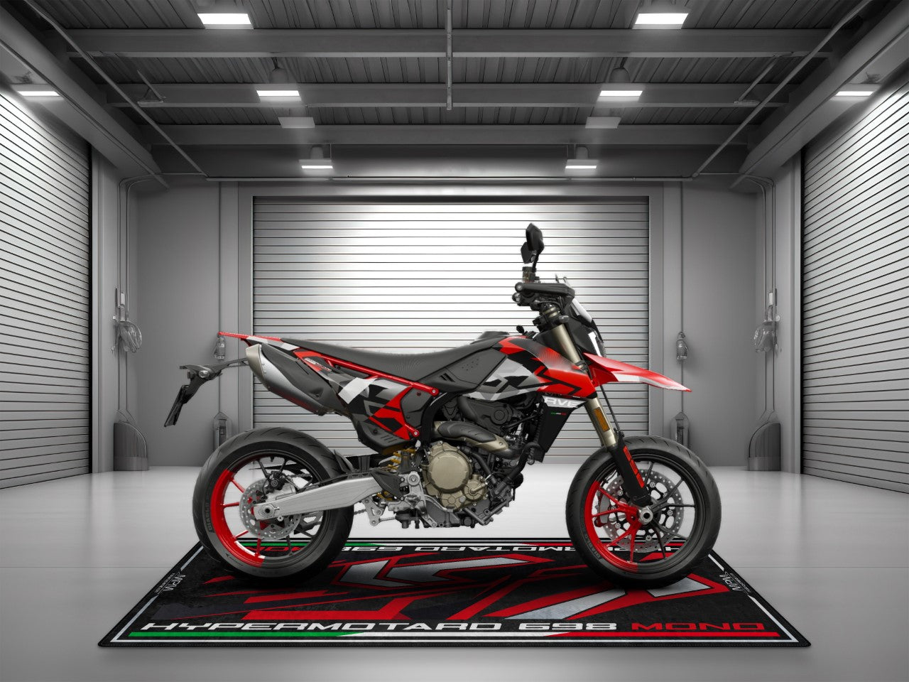 Designed Pit Mat for Ducati Hypermotard 698 Mono RVE Motorcycle - MM4105 - Howling Moto