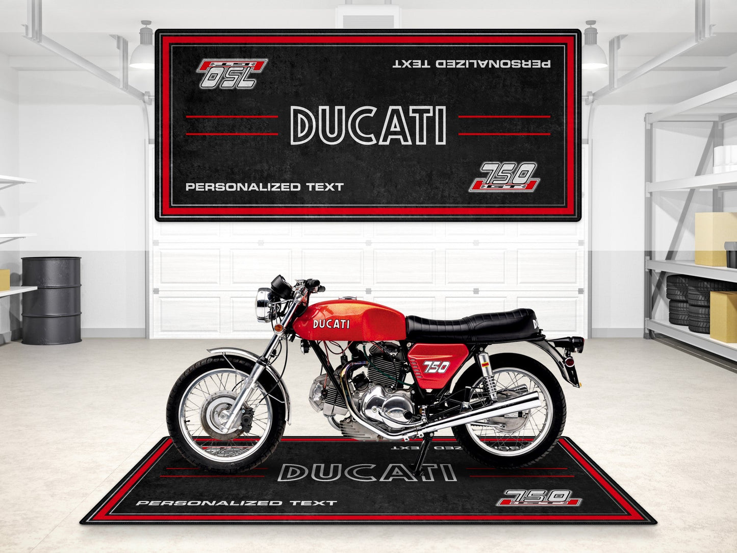 Designed Pit Mat for Ducati 750 GT 1973 Motorcycle - MM7203 - Howling Moto