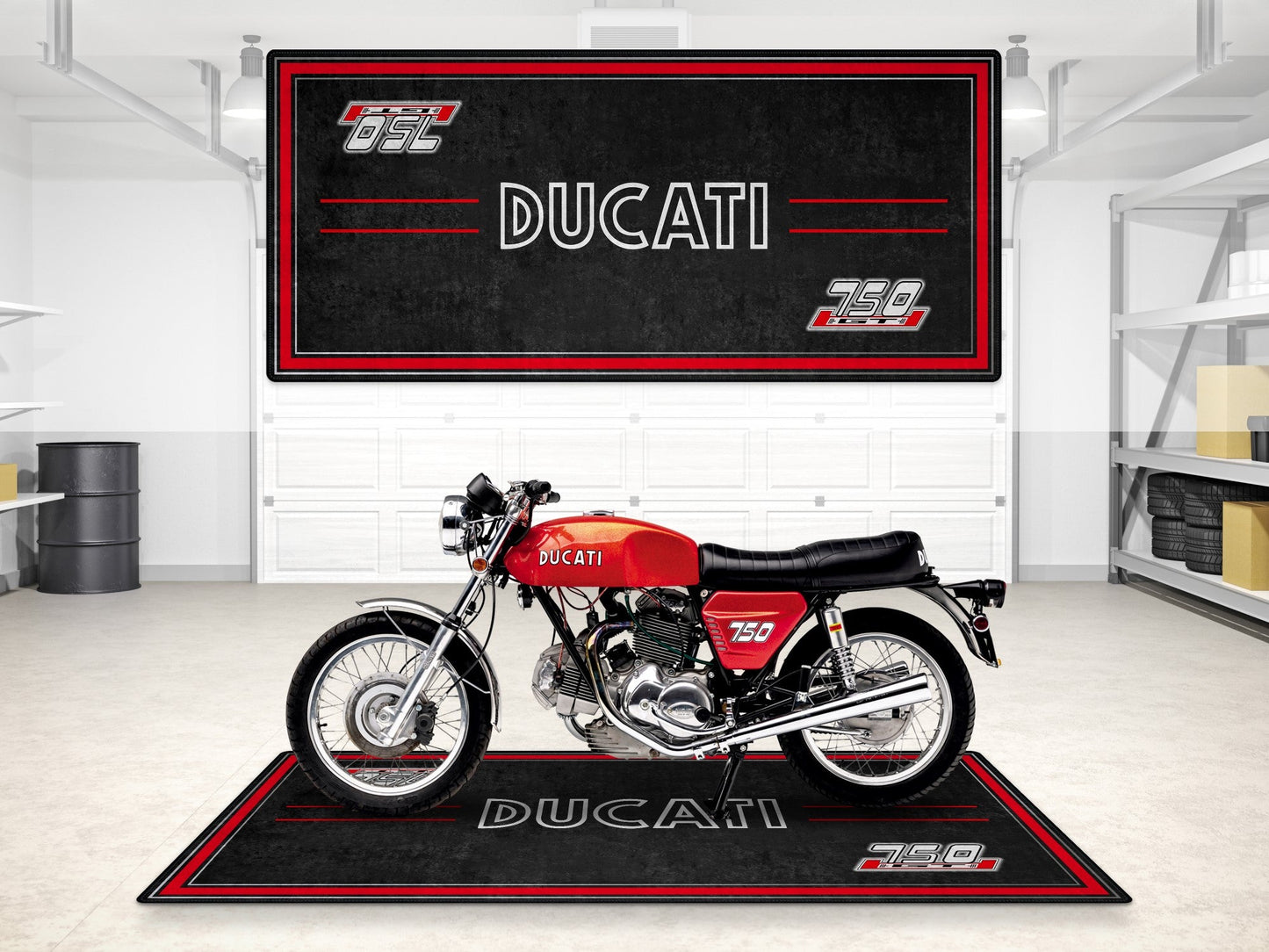 Designed Pit Mat for Ducati 750 GT 1973 Motorcycle - MM7203 - Howling Moto