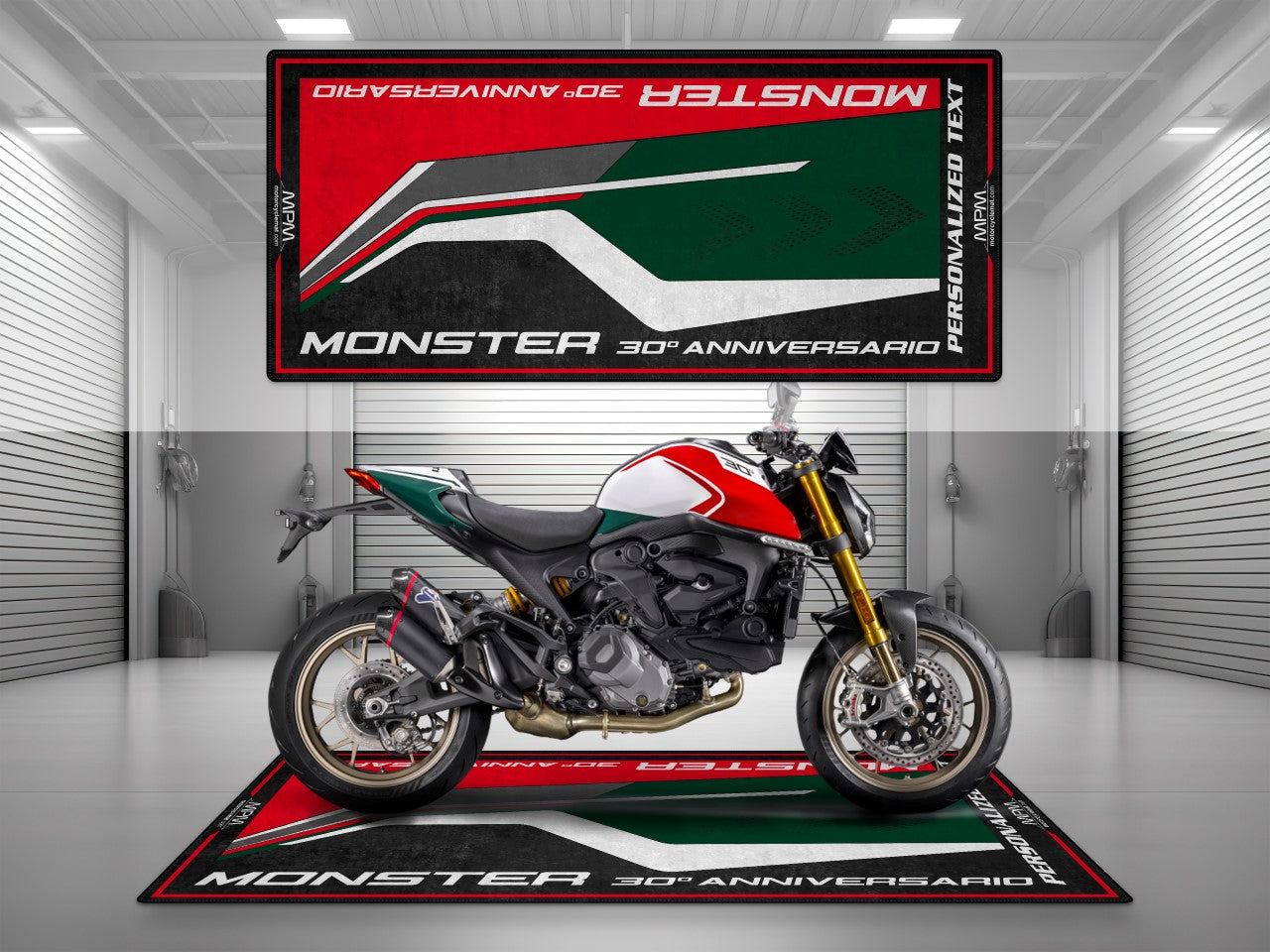 Motorcycle Mat for Ducati Monster 30th Anniversario Motorcycle - MM4106 - Howling Moto