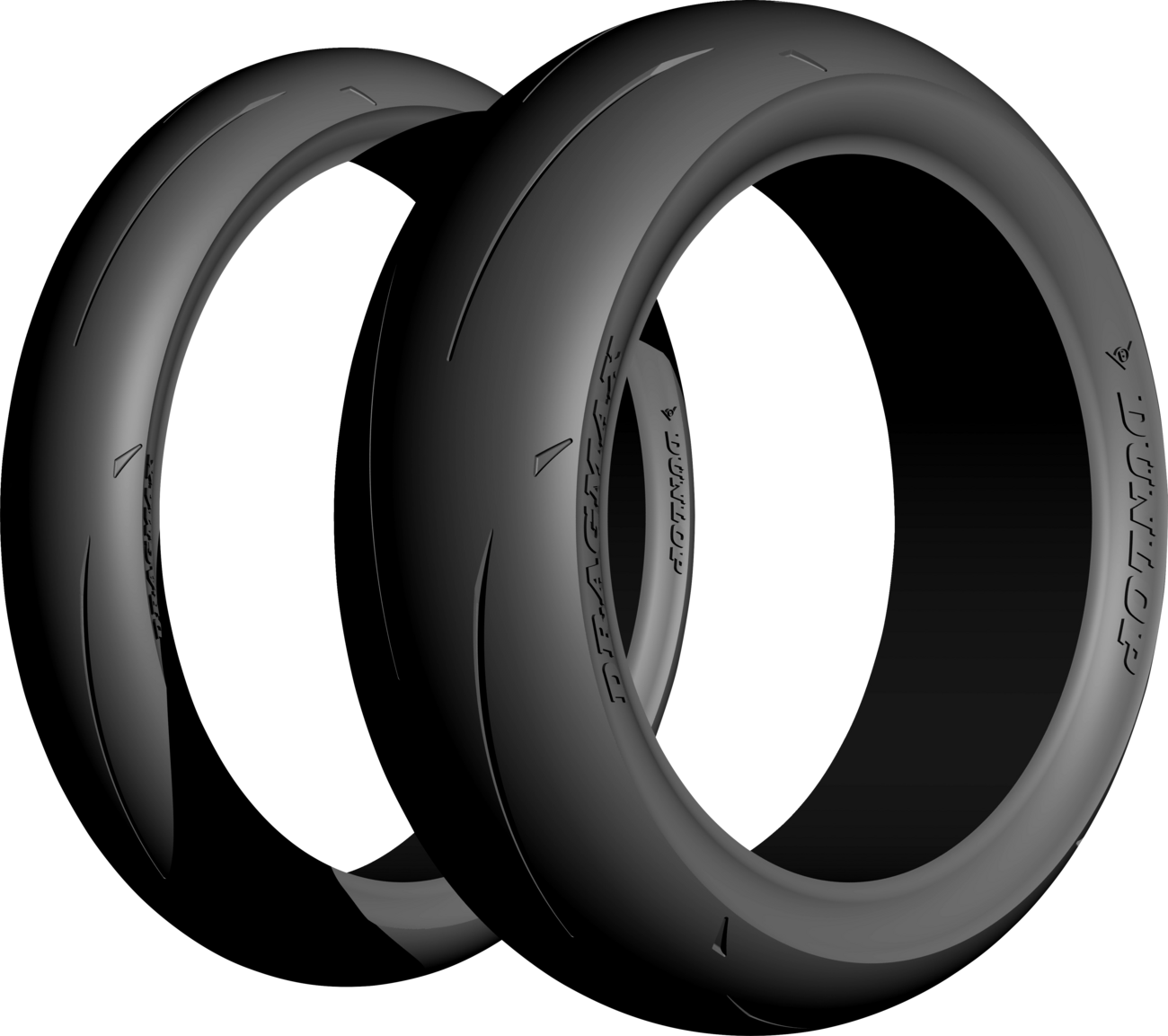 Dunlop Dragmax front motorcycle tire 110/60ZR17 for drag racing and high-performance motorcycle riding.