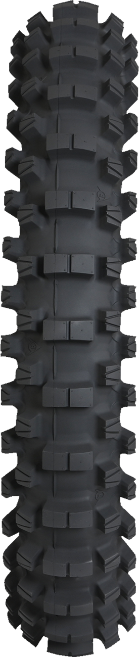 Dunlop Geomax MX34 rear tire 80/100-12 41M for motocross and off-road riding, showing durable tread pattern on a white background.