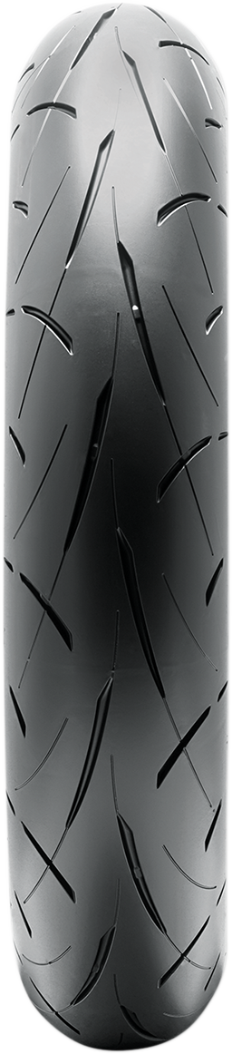 Dunlop Roadsport 2 front motorcycle tire 120/60ZR17 with high-performance tread for winding roads.