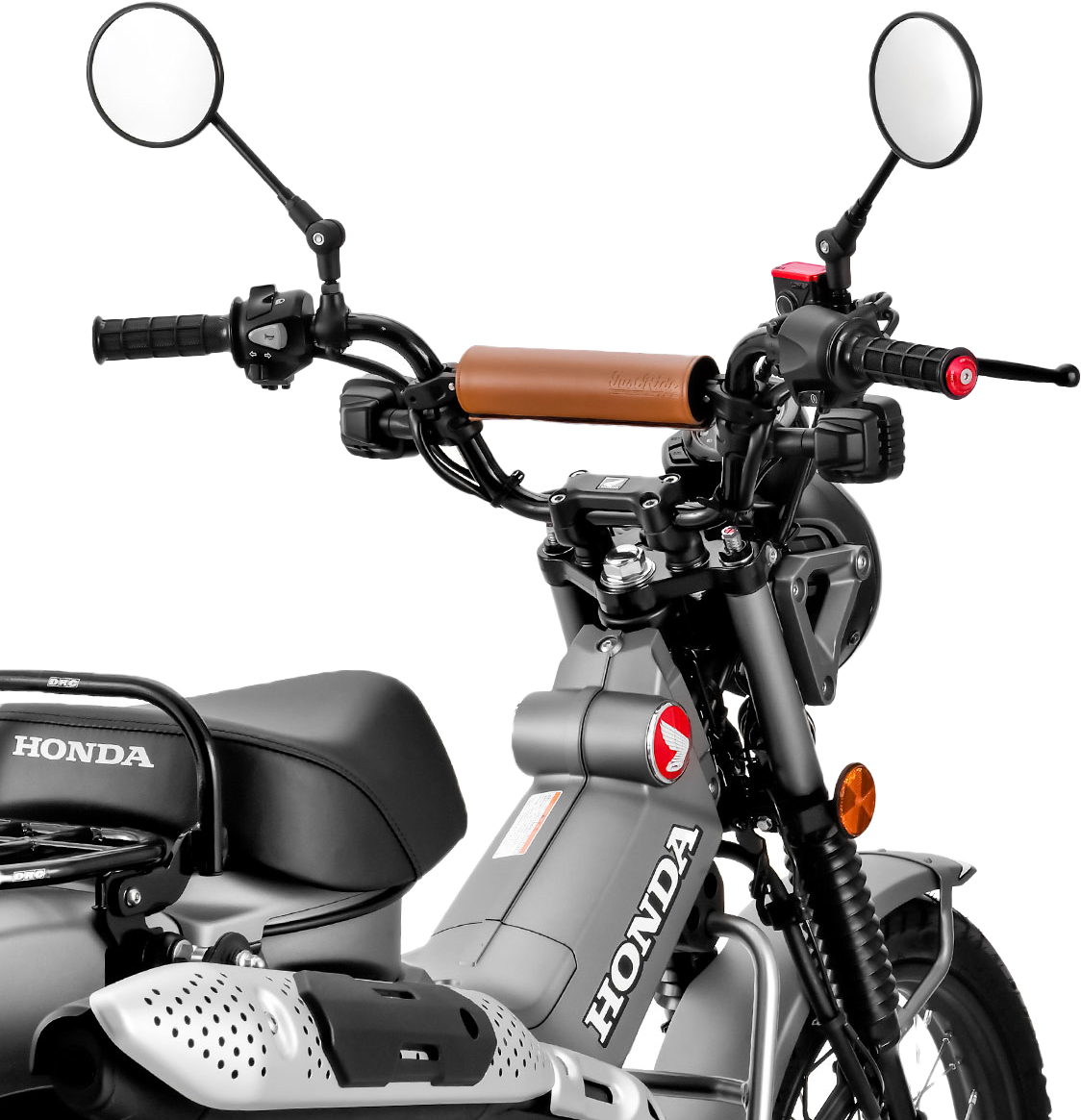 ZETA, ZETA Handlebar Bar Pad Set 200mm with Brown Pad and Aluminum Brace - Model ZE47-9601