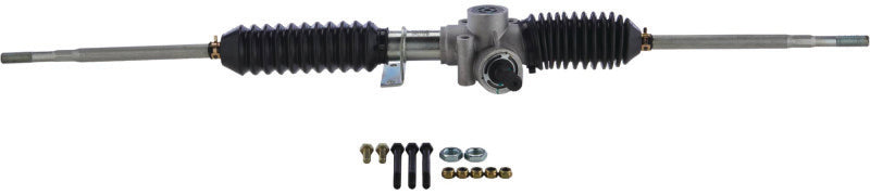 QuadBoss steering rack assembly for Polaris RZR XP 1000 and 4 1000, showing the durable metal construction and mounting points.