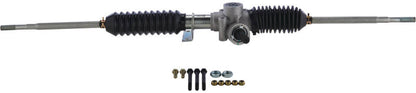QuadBoss steering rack assembly for Polaris RZR XP 1000 and 4 1000, showing the durable metal construction and mounting points.