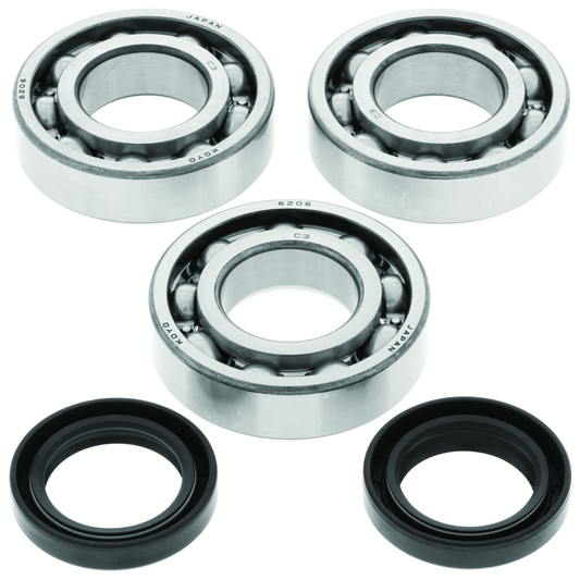 QuadBoss crankshaft bearing and seal kit for Polaris Trail Blazer 250, includes bearings and seals for engine repair.