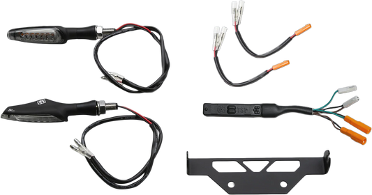 YOSHIMURA V2 Fender Eliminator Kit for Kawasaki Z Series motorcycle showing sleek black design and mounting components