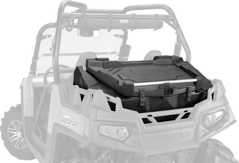 QuadBoss Expedition Series cargo box mounted on Can-Am Commander 1000 ATV, durable storage solution for outdoor adventures
