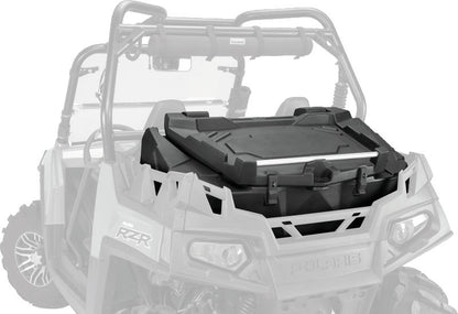 QuadBoss Expedition Series cargo box mounted on Can-Am Commander 1000 ATV, durable storage solution for outdoor adventures