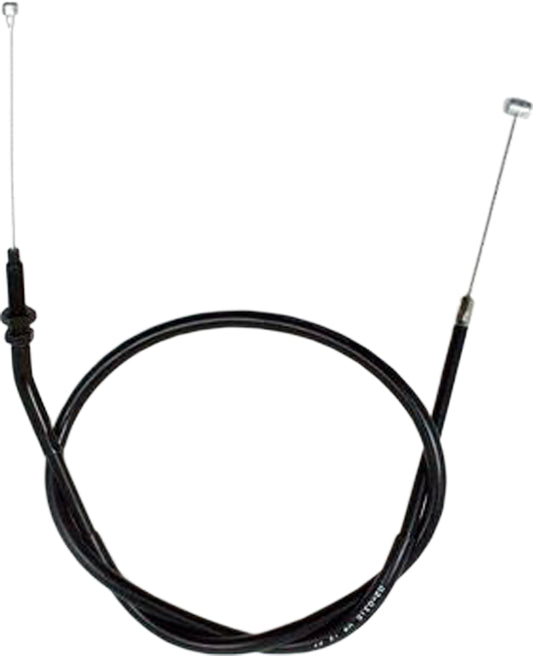 Motion Pro black vinyl clutch cable with chrome fittings and long housing, designed for motorcycle clutch systems.