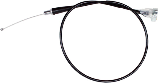 Black vinyl throttle cable by Motion Pro for motorcycle and ATV control systems, shown with detailed components.