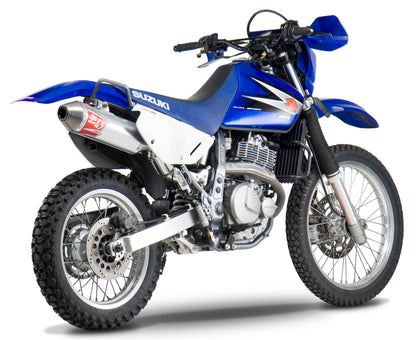 YOSHIMURA Street RS-2 slip-on motorcycle exhaust with SS aluminum body and matte carbon fiber end cap, shown from side angle