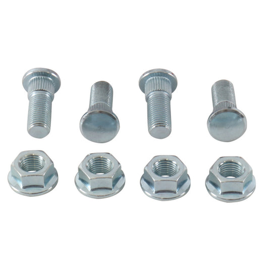 QuadBoss front wheel stud and nut kit for Polaris 300 and Magnum models, featuring durable hardware for ATV wheel assembly.