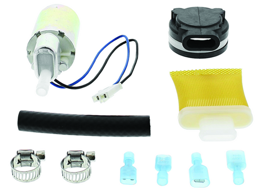 QuadBoss fuel pump rebuild kit for Kawasaki KFX700 and Suzuki LT-V700F 4x4 ATV models, includes pump components and seals.
