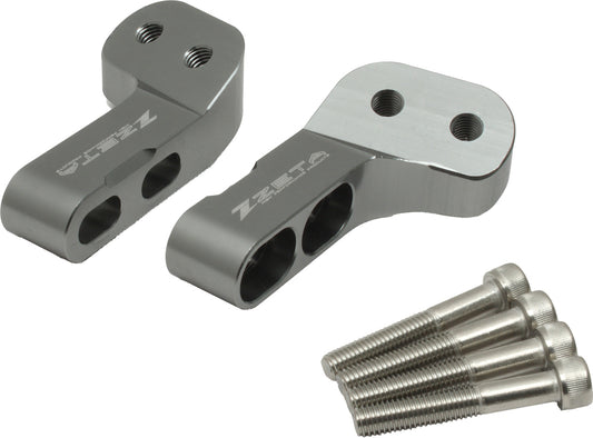 ZETA Armor TC mount side top triple clamp rigid kit for hand guards on motorcycle, showing the black metal clamp and mounting hardware.