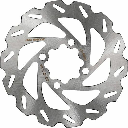 ALL BALLS 18-0021 brake rotor made of 420 stainless steel, shown with detailed surface and vented design.