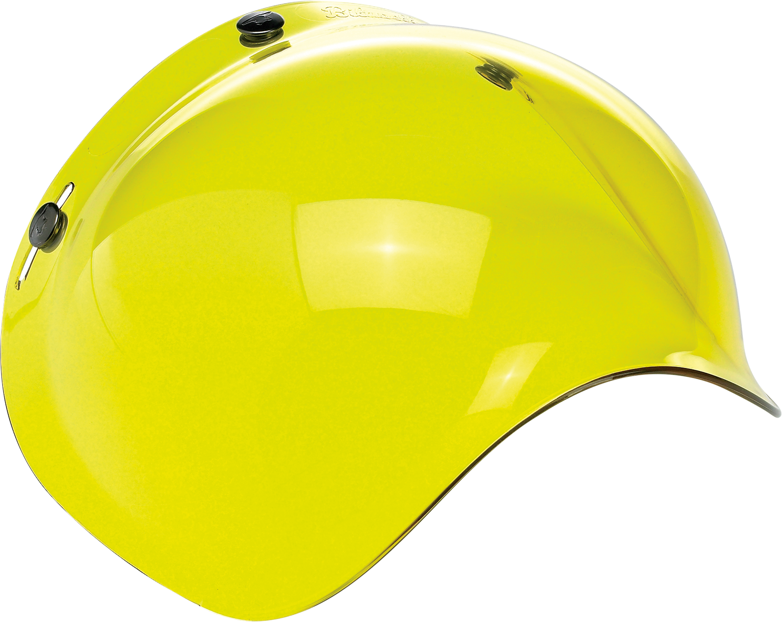 Yellow BILTWELL Bubble Shield helmet part for 2001-103 motorcycle helmets, designed for Bill's Exhausts helmets and accessories.