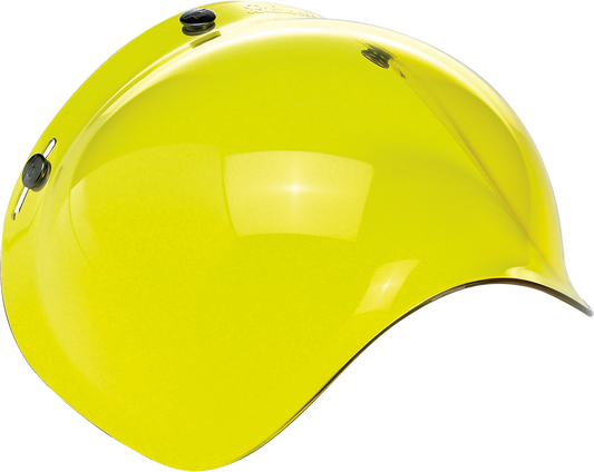 Yellow BILTWELL Bubble Shield helmet part for 2001-103 motorcycle helmets, designed for Bill's Exhausts helmets and accessories.