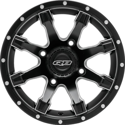 QuadBoss 14x7 wheel with 4/137 bolt pattern and 5+2 offset, designed for powersports vehicles, shown in the image.