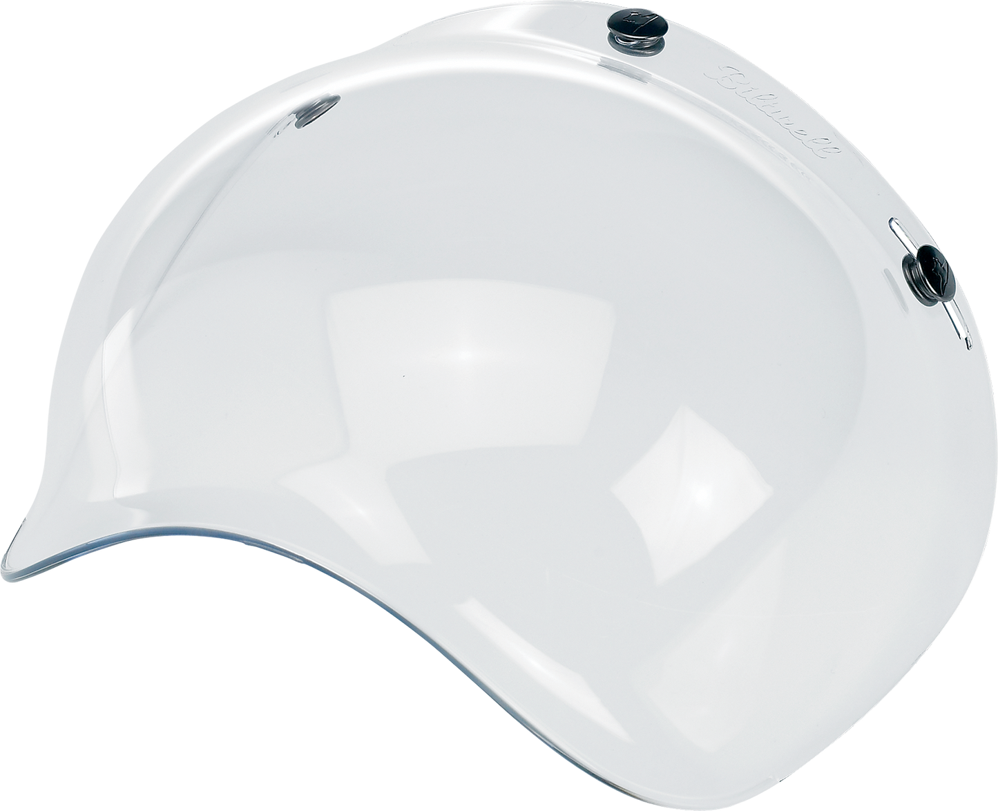 Clear BILTWELL Bubble Shield helmet part for 2001-101 helmets, showing the transparent, curved shield with mounting edges.
