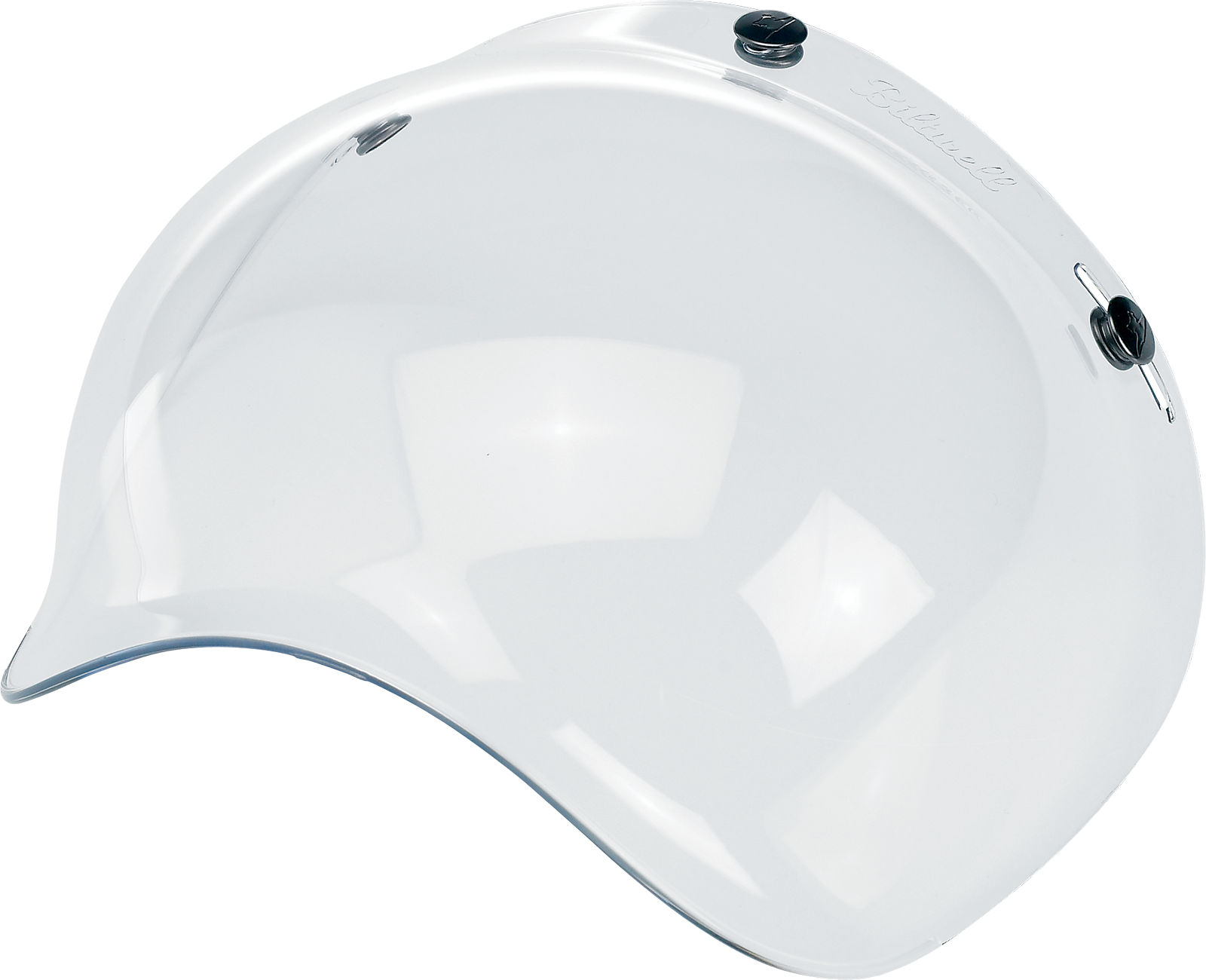 Clear BILTWELL Bubble Shield helmet part for 2001-101 helmets, showing the transparent, curved shield with mounting edges.