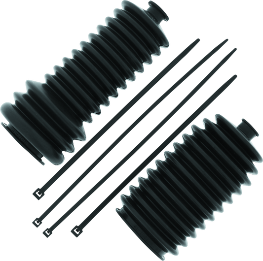 QuadBoss steering rack tie rod assembly kit for Can-Am Commander and Polaris Ranger RZR XP 900 vehicles, shown in the image.
