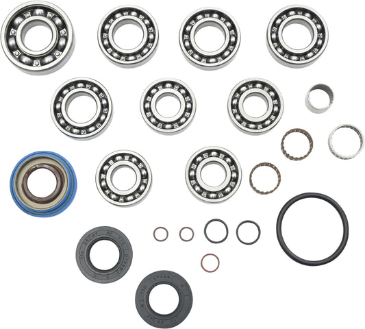 All Balls transmission bearing and seal kit, Part No. 25-7015, featuring various bearings and seals arranged for installation.