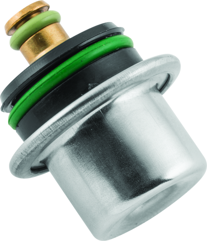 QuadBoss fuel pressure regulator for Polaris Ranger 500, part #403208, shown in an image with mounting details and product label.